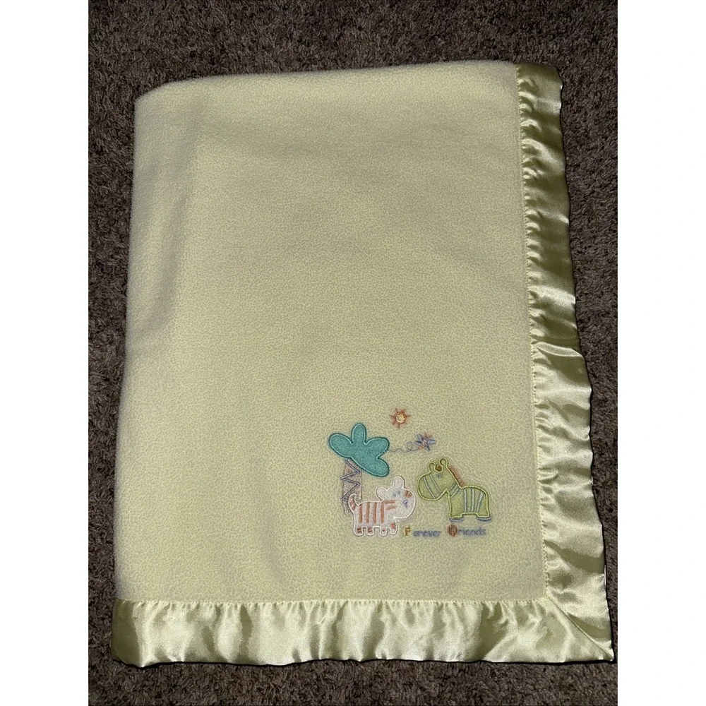 Carter's Just One Year Forever Friends Tiger Zebra Tree Fleece‎  Baby Blanket